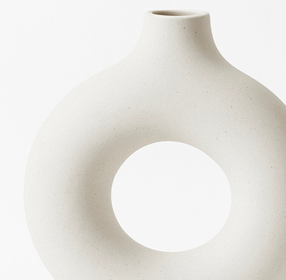 Ceramic Donut Vase, Flower Vase Vase, Vase Home Decor Centrepiece Decor for Home, Office, or Gifts-Vase