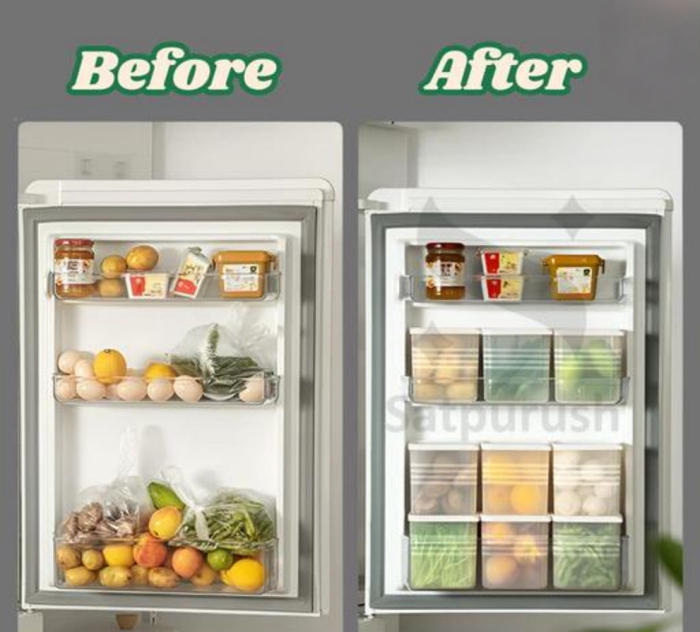 TNM Fridge Storage Boxes (Pack of 6) Freezer & Refrigerator Organizer Containers Kitchen Storage Container Set Kitchen Accessories Items for Home 800 ml Food Storage Box, Plastic, White