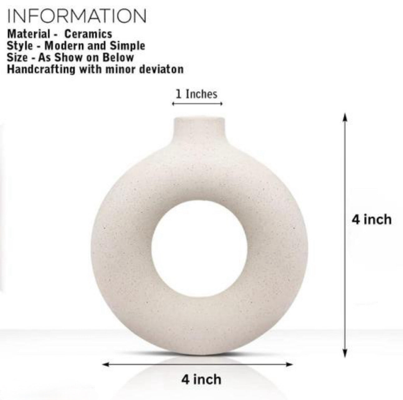 Ceramic Donut Vase, Flower Vase Vase, Vase Home Decor Centrepiece Decor for Home, Office, or Gifts-Vase