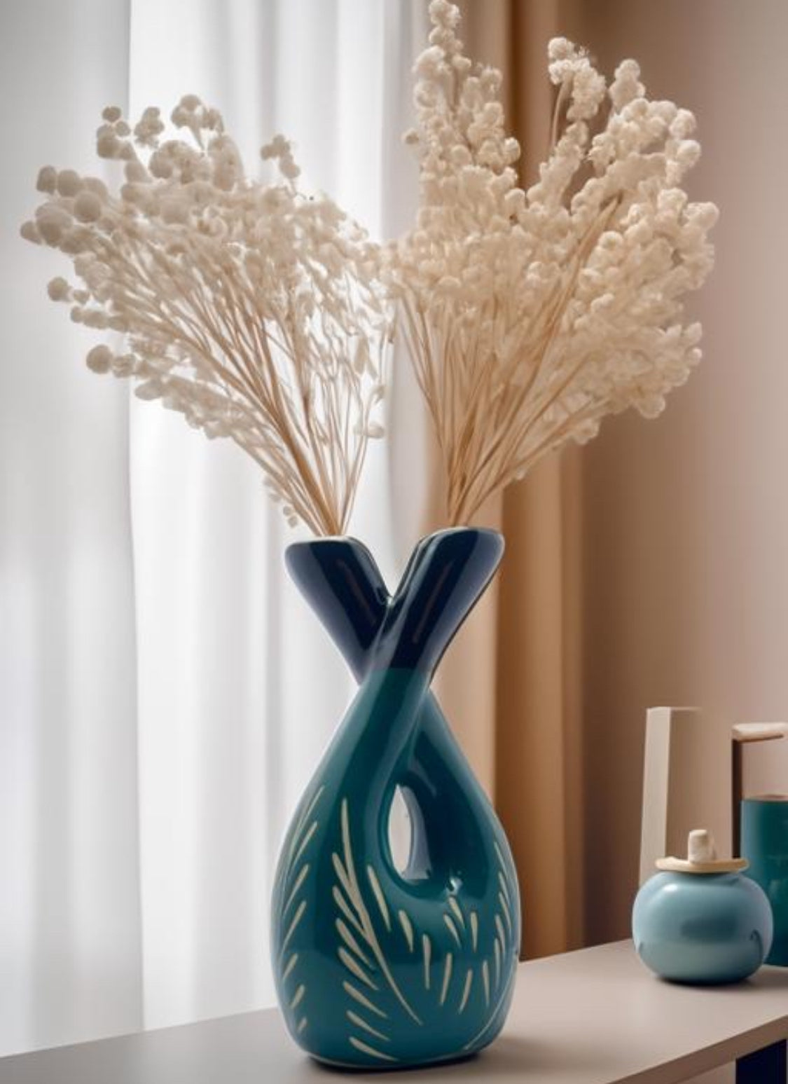 Home Decor Designer Bottle Shape Ceramic Flower Vase for Home Decor , Office , Kitchen , Dining , Study Table and Gifting | Used as showpiece and decorative item