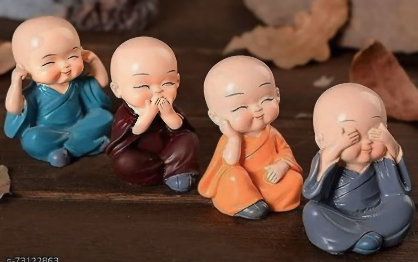 THE SMALL SETS OF FOUR BABYS MONK'S. THIS IS MULTICOLOUR BABY'S MONK'S.