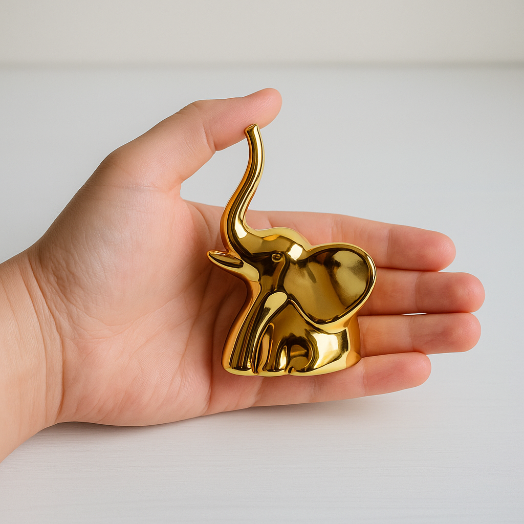 Home Decor Elephant Statue for Good Luck, Fengshui Ceramic Creative Small Modern Styles Elephant Idol Figurines, Decorative Gift Items for Home, Office Desktop, Living Room (2pcs Elephant)